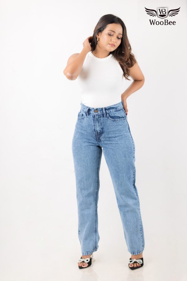 HIGHWAIST ACID WASHED MOM JEANS