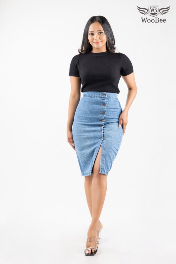 HIGHWAIST BUTTON SKIRT - Image 3