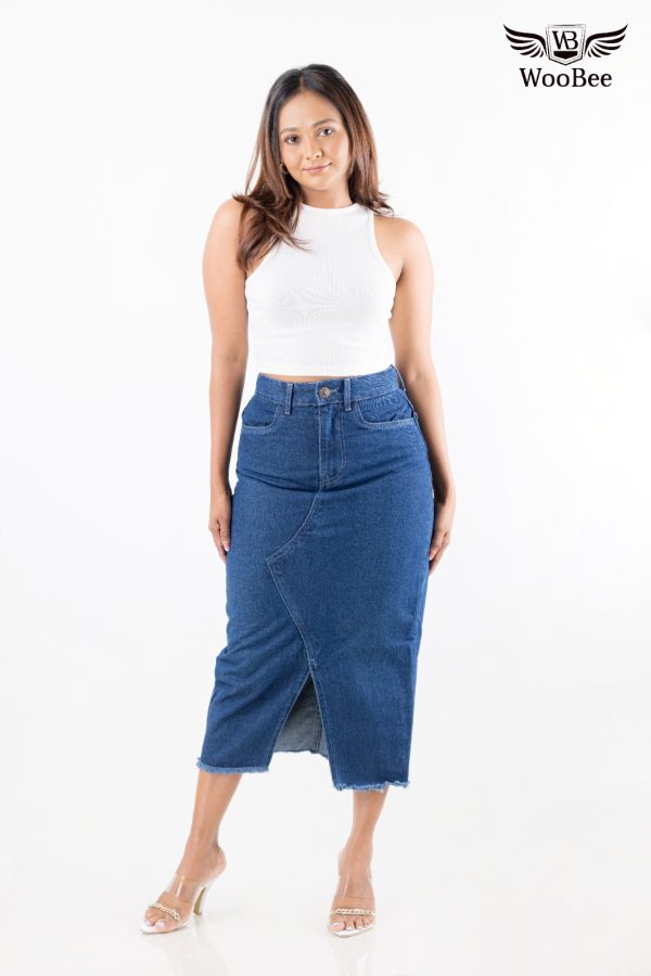 HIGHWAIST FRONT OPEN SLIT SKIRT - Image 8