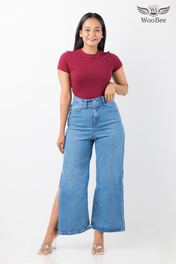 HIGHWAIST STREIGHT LEG SIDE OPEN JEANS - Image 6