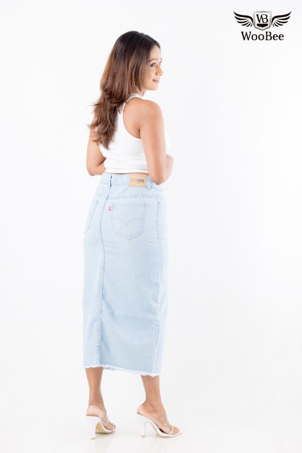 HIGHWAIST FRONT OPEN SLIT SKIRT - Image 7