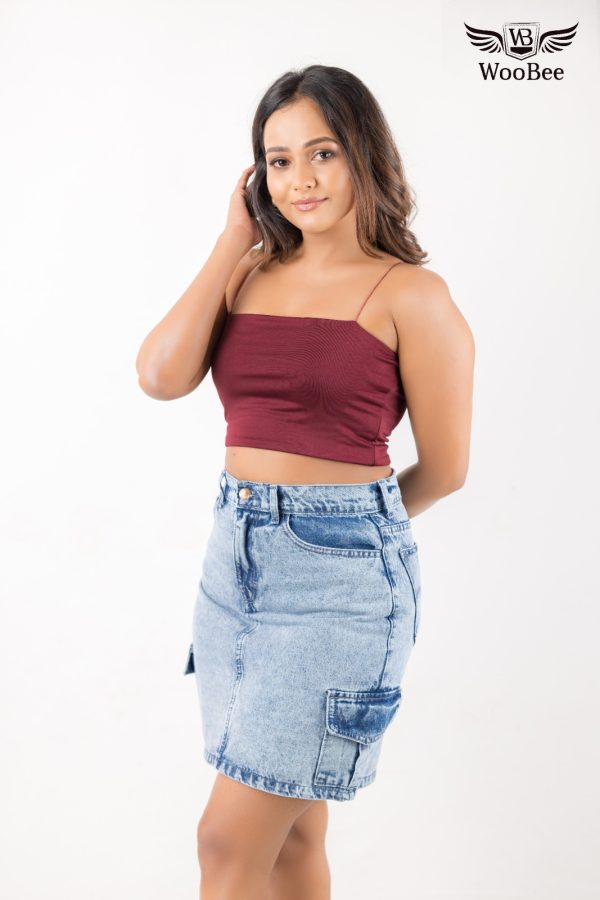 HIGHWAIST ACID WASHED CARGO SKIRT - Image 4