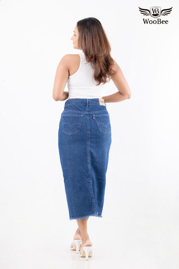 HIGHWAIST FRONT OPEN SLIT SKIRT - Image 10