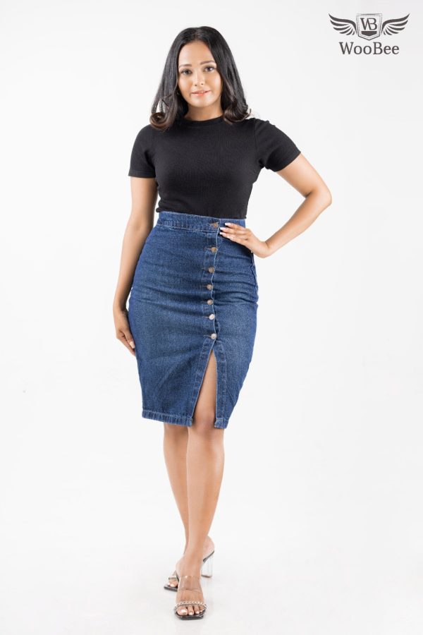 HIGHWAIST BUTTON SKIRT - Image 5
