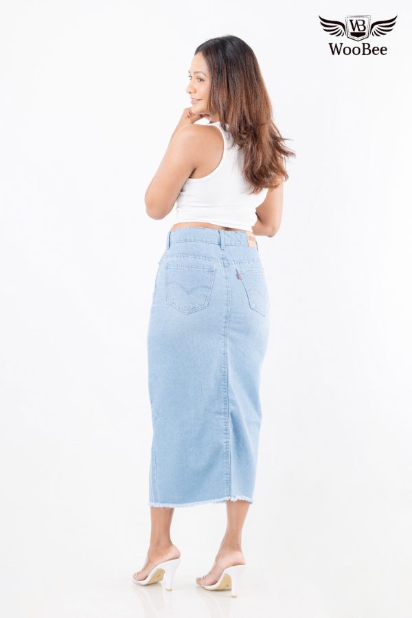 HIGHWAIST FRONT OPEN SLIT SKIRT - Image 11