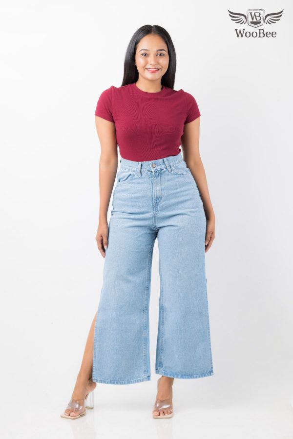 HIGHWAIST STREIGHT LEG SIDE OPEN JEANS - Image 2