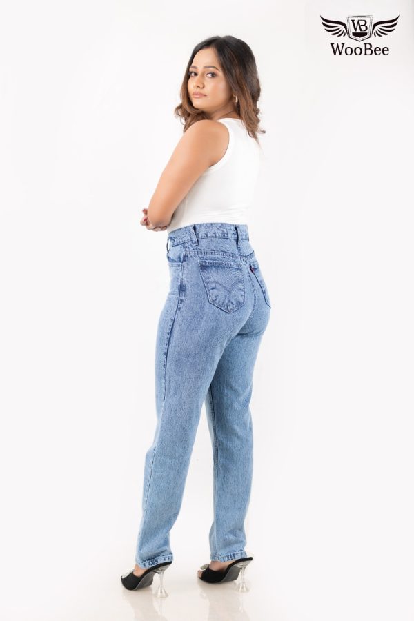 HIGHWAIST ACID WASHED MOM JEANS - Image 4