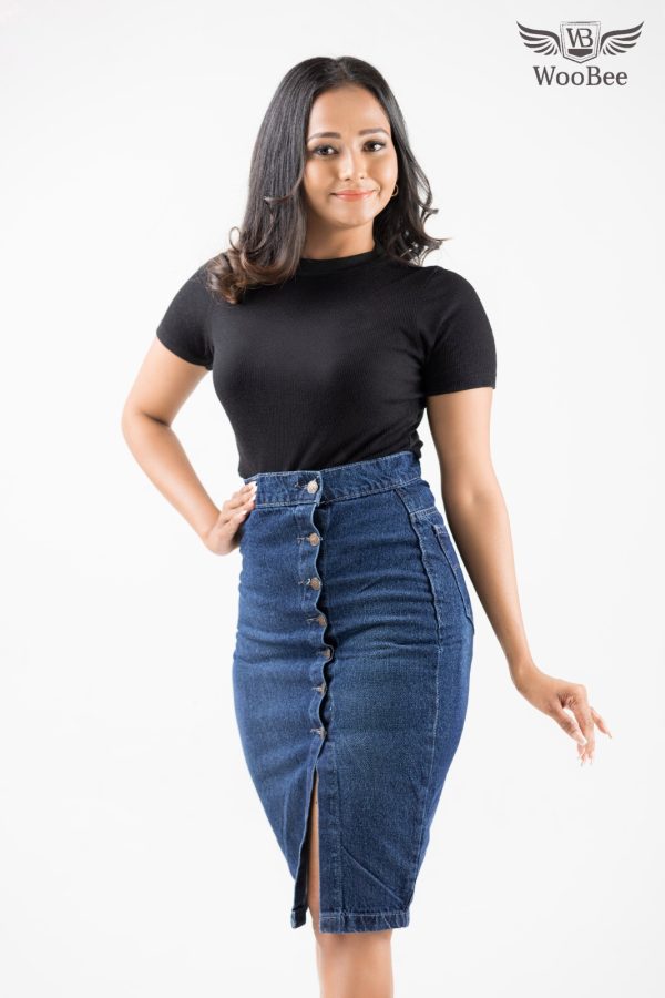 HIGHWAIST BUTTON SKIRT - Image 6
