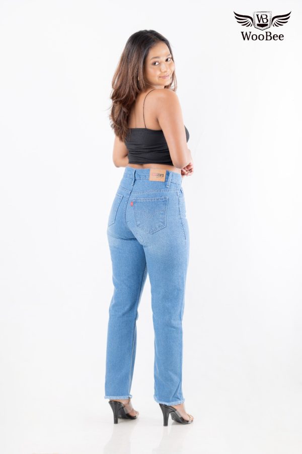 HIGHWAIST HEM FRAYED MOM JEANS - Image 2