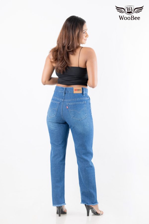 HIGHWAIST HEM FRAYED MOM JEANS - Image 7