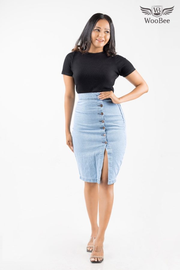 HIGHWAIST BUTTON SKIRT - Image 8