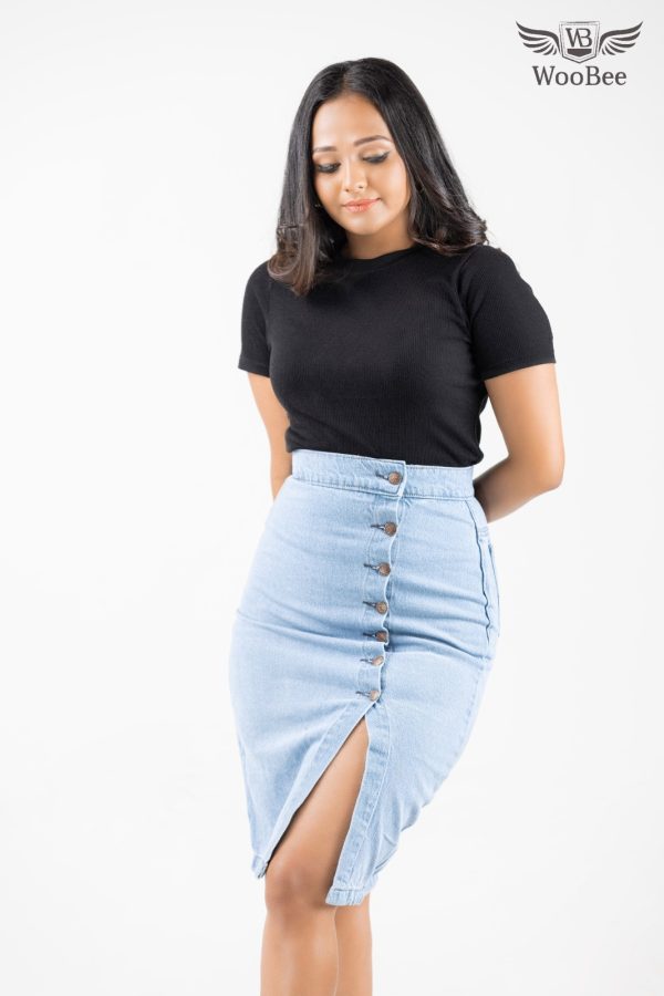 HIGHWAIST BUTTON SKIRT - Image 9